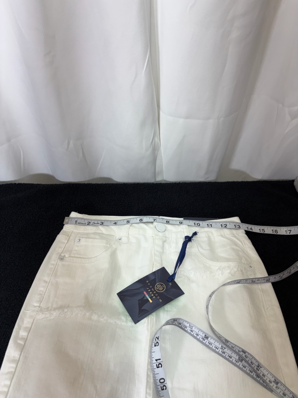 Boom Boom Jeans White Frayed Denim Midi Pencil Skirt 2677 - Picture 8 of 11